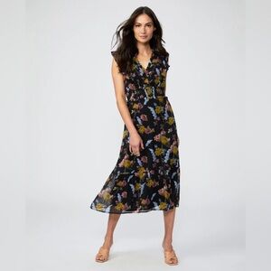 Paige Katharina Silk Midi Dress, Size XS